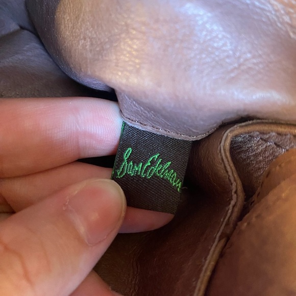 Sam Edelman Leather Pierce Whiskey Almond Toe Pull On Heel Knee Boot Size 6 - Picture 9 of 14